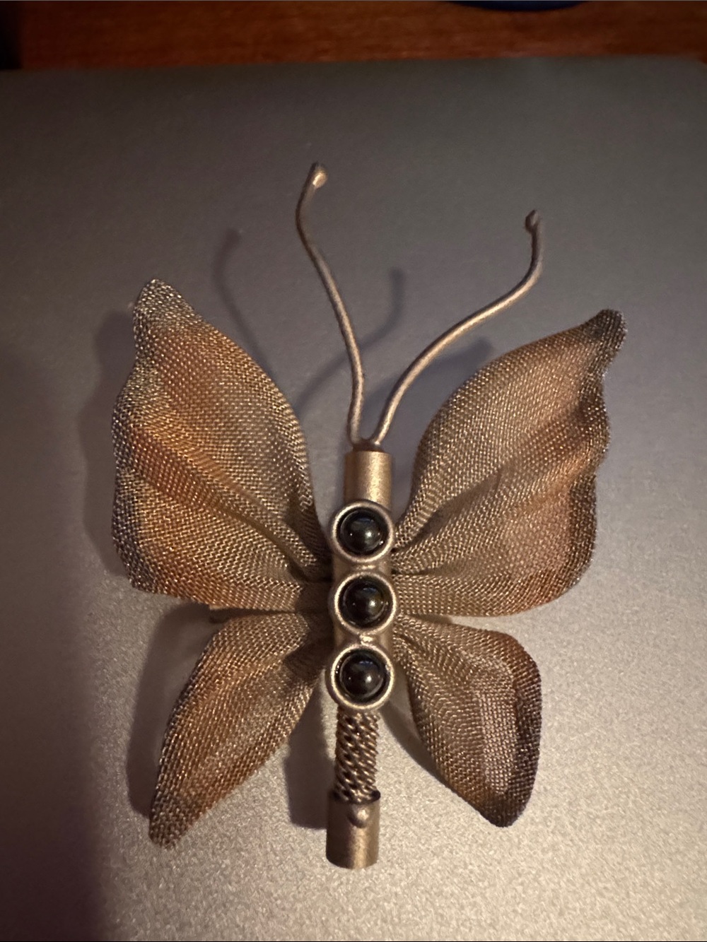 Sarah Cavender Metalworks mesh butterfly pin brooch - circa 1990 MSRP $130